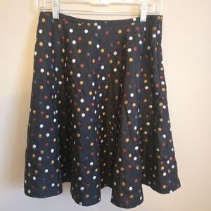 Sundance Ladies Size 2 Skirt Satin Like Polka Dot Black Red Mustard